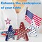 3-Piece 4th of July Wooden Star Signs – Red, White & Blue Rustic Patriotic Tiered Tray Decorations for Memorial Day, Independence Day & 250th Anniversary